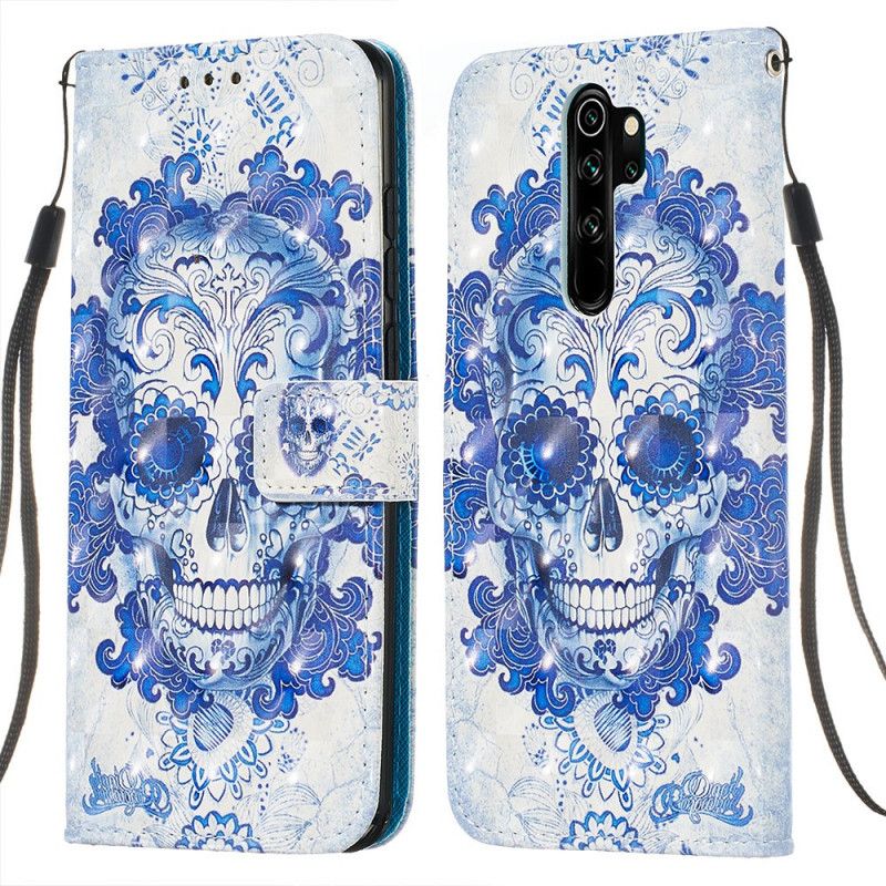 Etui Folio Xiaomi Redmi Note 8 Pro Niebieska Czaszka Etui Ochronne