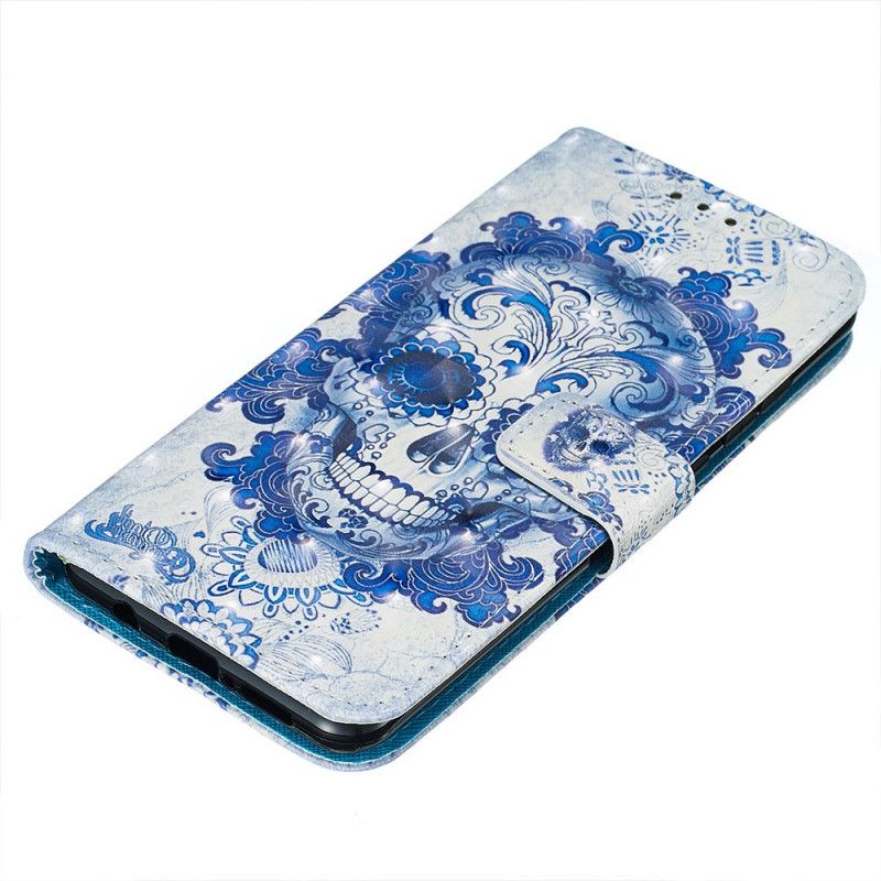 Etui Folio Xiaomi Redmi Note 8 Pro Niebieska Czaszka Etui Ochronne