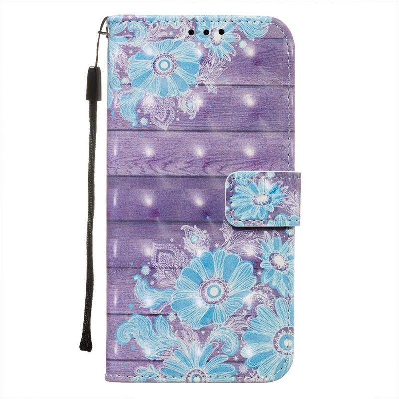 Etui Folio Xiaomi Redmi Note 8 Pro Niebieskie Kwiaty Etui Ochronne