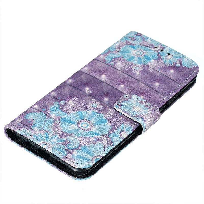 Etui Folio Xiaomi Redmi Note 8 Pro Niebieskie Kwiaty Etui Ochronne