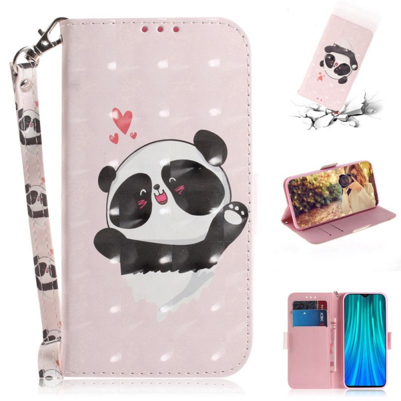 Etui Folio Xiaomi Redmi Note 8 Pro Panda Love Ze Stringami