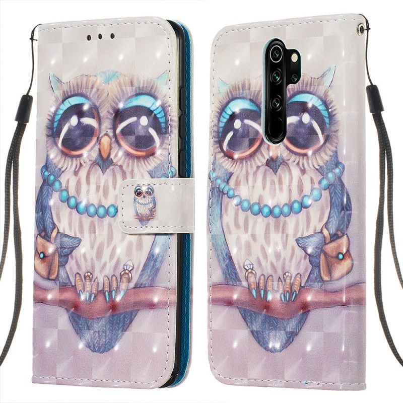 Etui Folio Xiaomi Redmi Note 8 Pro Panna Sowa Etui Ochronne