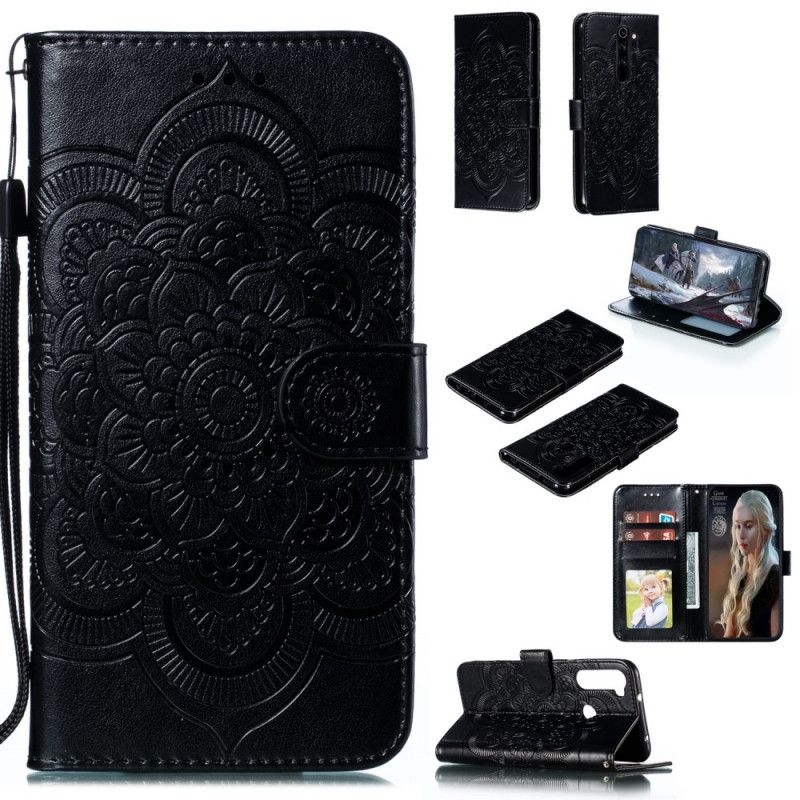 Etui Folio Xiaomi Redmi Note 8 Pro Szary Czarny Cała Mandala