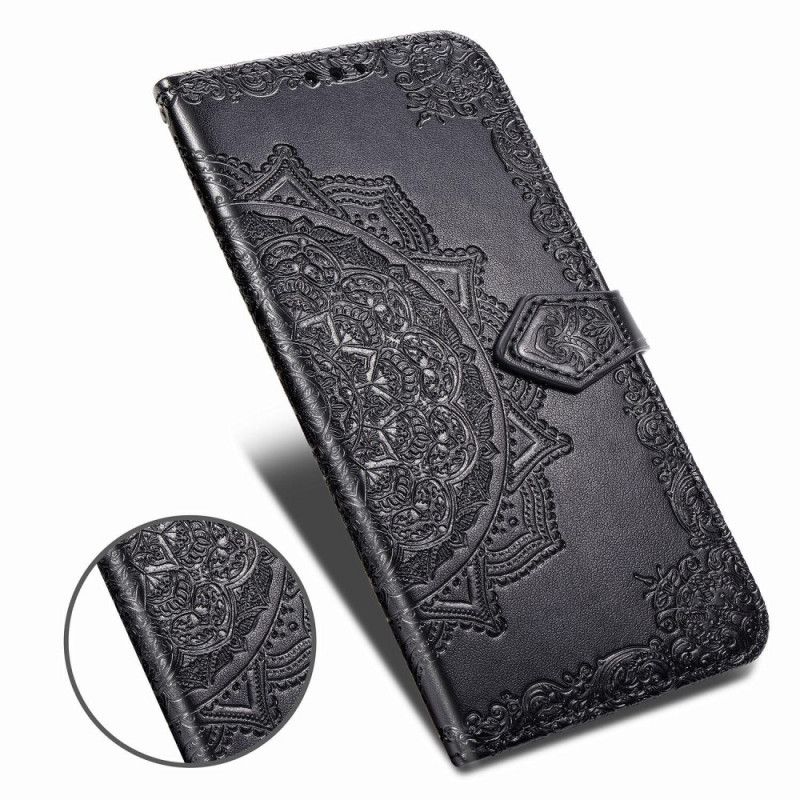 Etui Folio Xiaomi Redmi Note 8 Pro Szary Czarny Mandala W Średnim Wieku