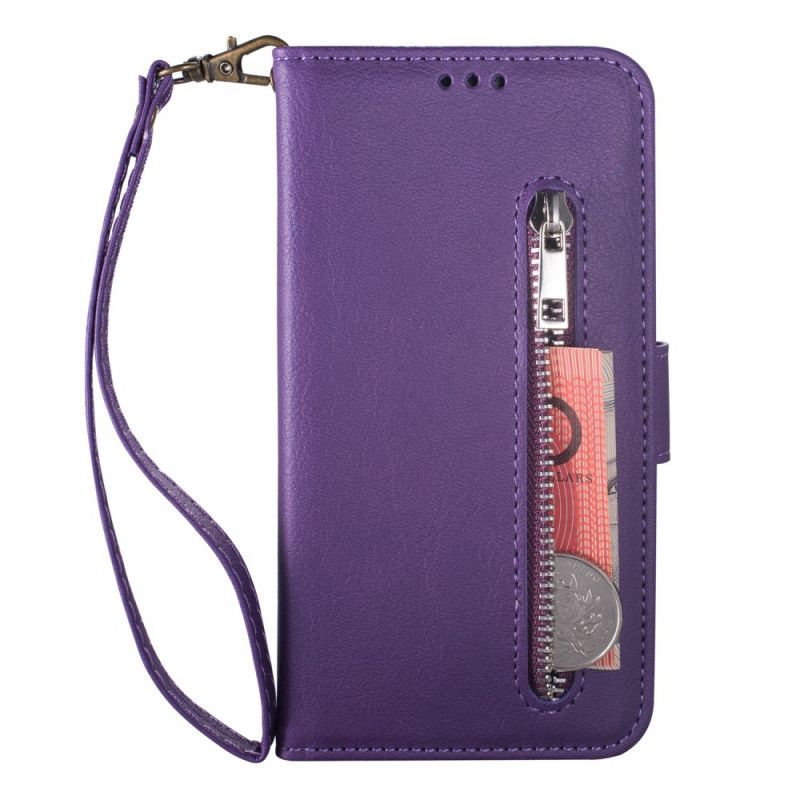 Etui Folio Xiaomi Redmi Note 8 Pro Szary Czarny Portmonetka Na Monety Z Paskiem