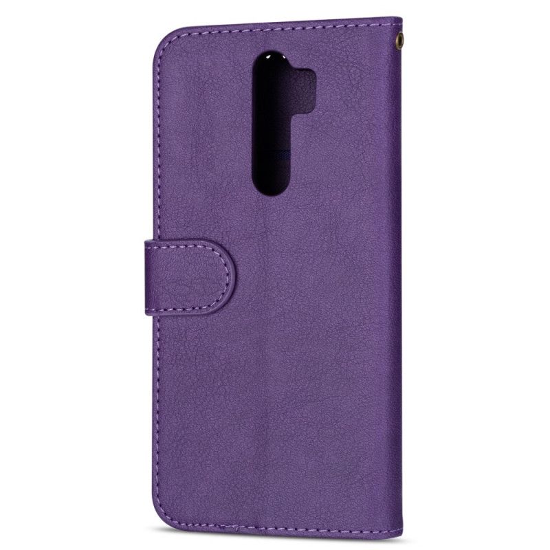 Etui Folio Xiaomi Redmi Note 8 Pro Szary Czarny Portmonetka Na Monety Z Paskiem