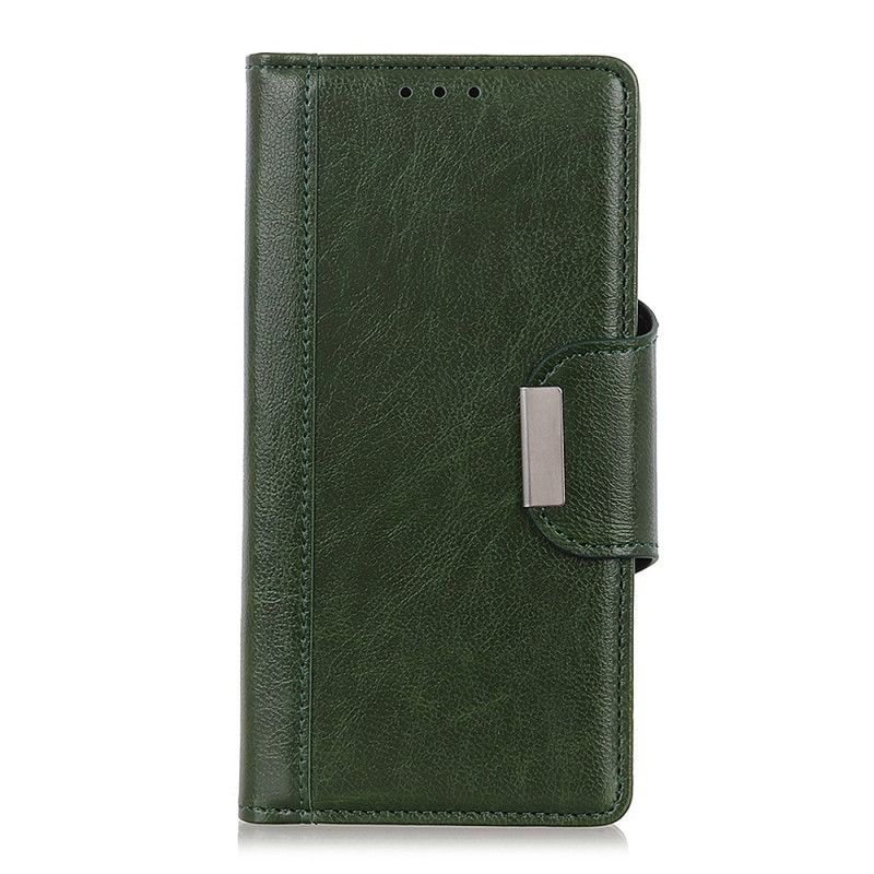 Etui Folio Xiaomi Redmi Note 8 Pro Zielony Biały Eleganckie Zamknięcie Ze Sztucznej Skóry