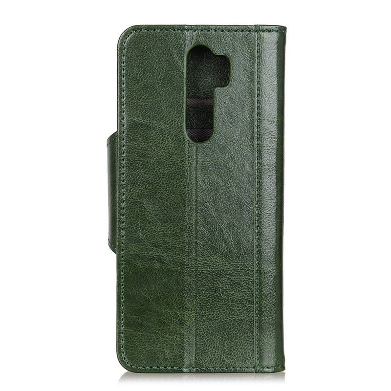 Etui Folio Xiaomi Redmi Note 8 Pro Zielony Biały Eleganckie Zamknięcie Ze Sztucznej Skóry