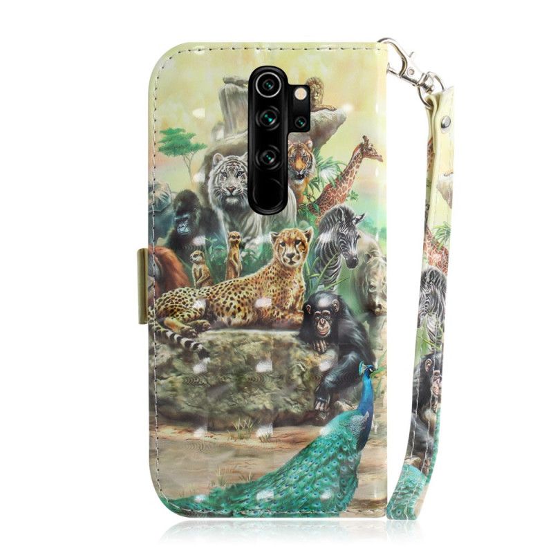 Etui Folio Xiaomi Redmi Note 8 Pro Zwierzęta Safari W Stringach