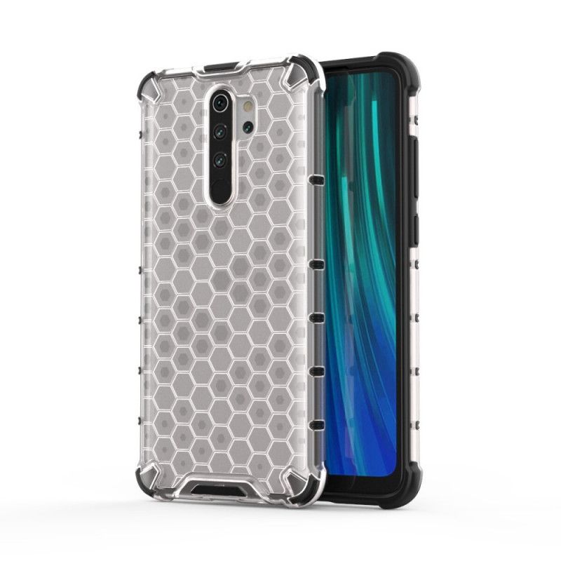 Etui Xiaomi Redmi Note 8 Pro Biały Czarny Styl Plastra Miodu Etui Ochronne