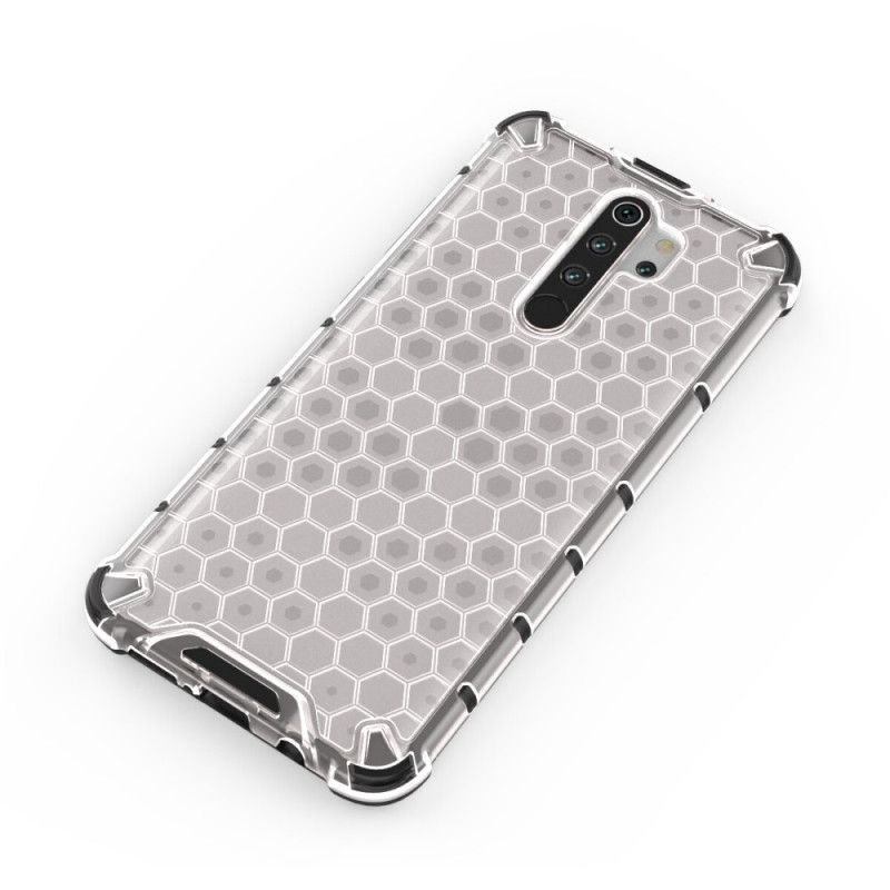 Etui Xiaomi Redmi Note 8 Pro Biały Czarny Styl Plastra Miodu Etui Ochronne