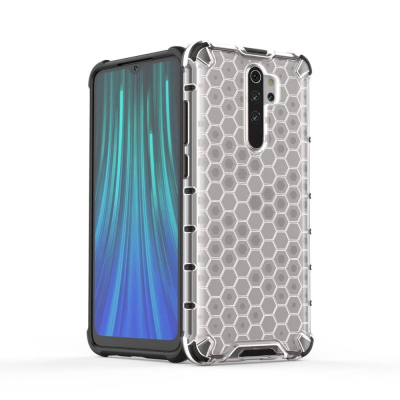 Etui Xiaomi Redmi Note 8 Pro Biały Czarny Styl Plastra Miodu Etui Ochronne