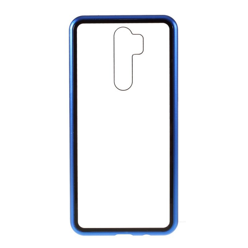 Etui Xiaomi Redmi Note 8 Pro Czerwony Czarny Metalowe Krawędzie I Szkło Hartowane Etui Ochronne