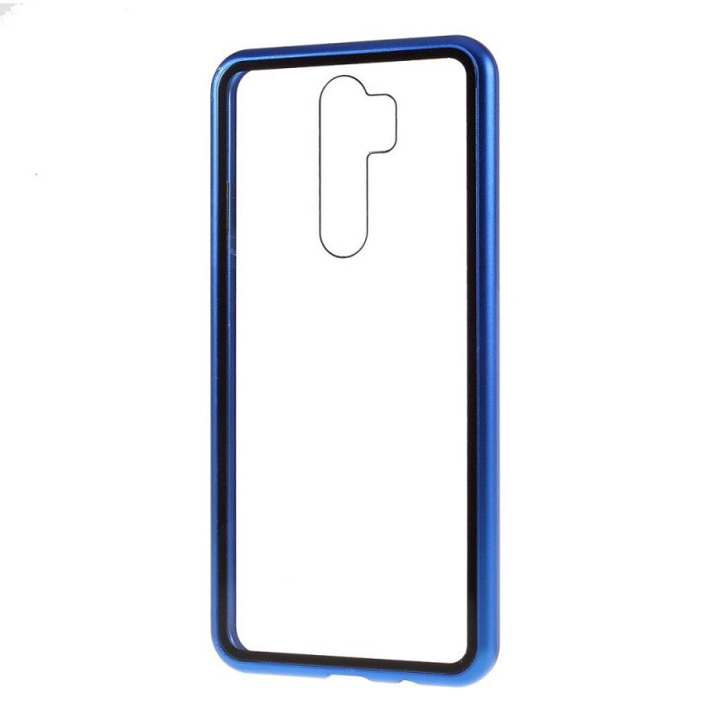 Etui Xiaomi Redmi Note 8 Pro Czerwony Czarny Metalowe Krawędzie I Szkło Hartowane Etui Ochronne