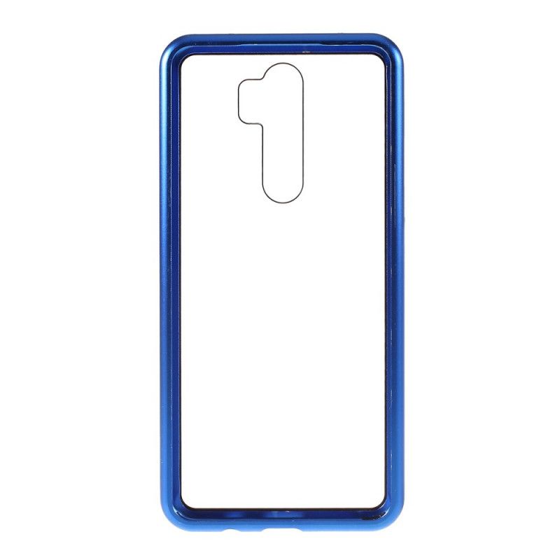 Etui Xiaomi Redmi Note 8 Pro Czerwony Czarny Metalowe Krawędzie I Szkło Hartowane Etui Ochronne