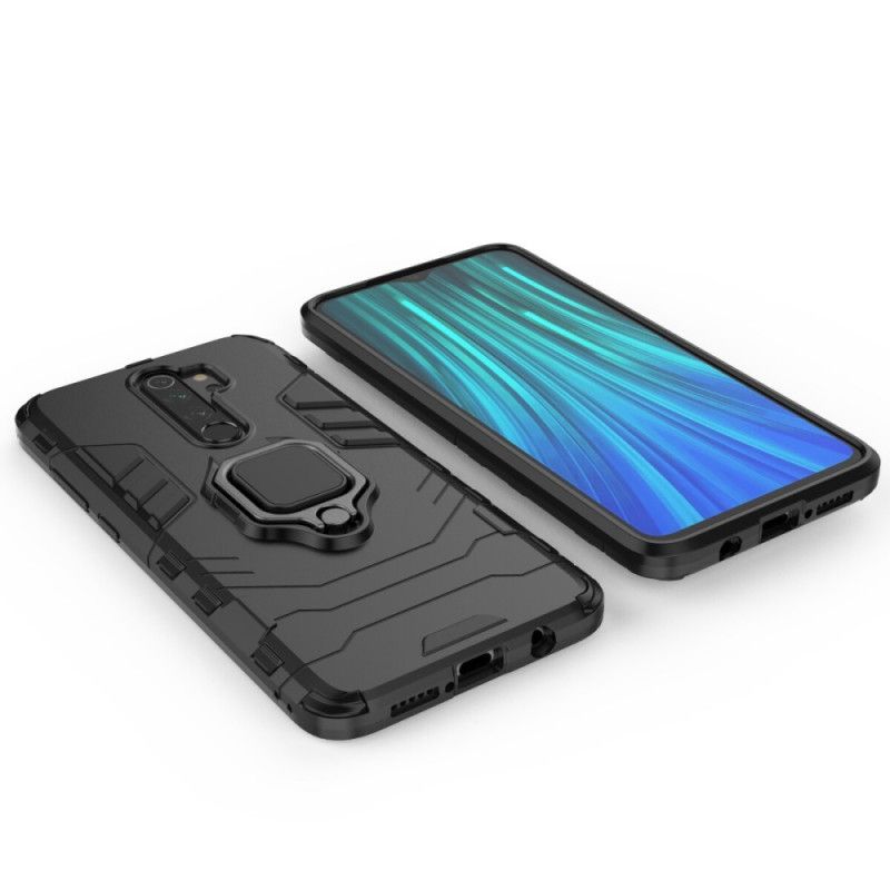 Etui Xiaomi Redmi Note 8 Pro Czerwony Czarny Pierścień Oporowy Etui Ochronne