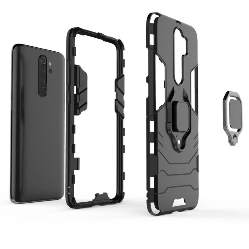 Etui Xiaomi Redmi Note 8 Pro Czerwony Czarny Pierścień Oporowy Etui Ochronne