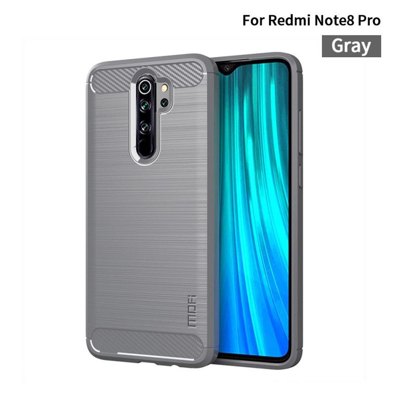 Etui Xiaomi Redmi Note 8 Pro Szary Czarny Mofi Szczotkowane Włókno Węglowe Etui Ochronne