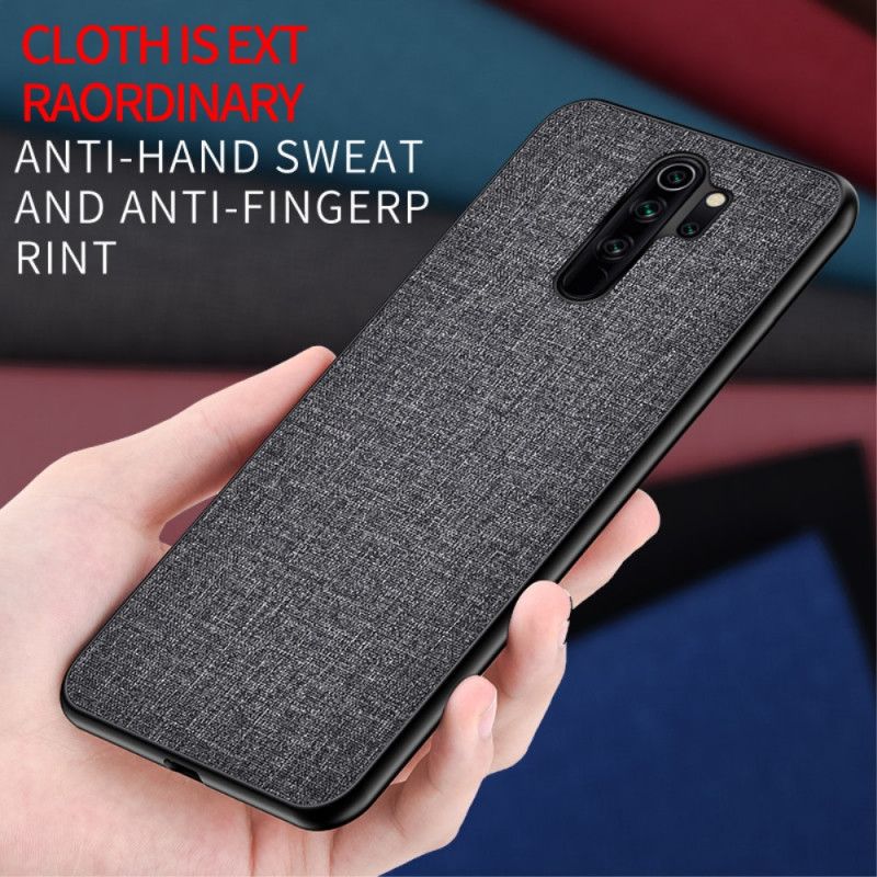 Etui Xiaomi Redmi Note 8 Pro Szary Czarny Tekstura Tkaniny