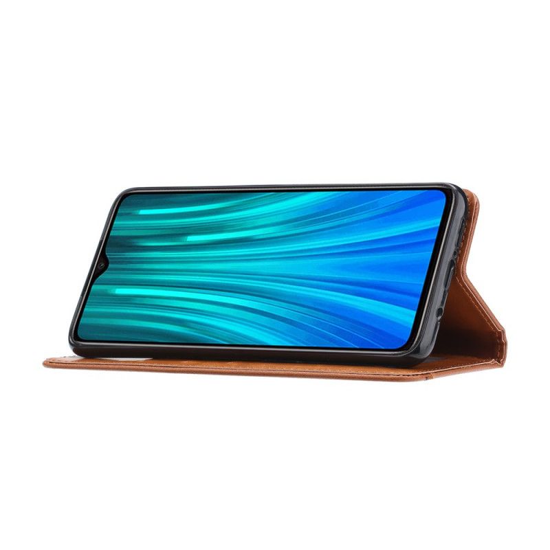 Flip Kotelot Xiaomi Redmi Note 8 Pro Czerwony Czarny Etui Na Karty Ze Sztucznej Skóry