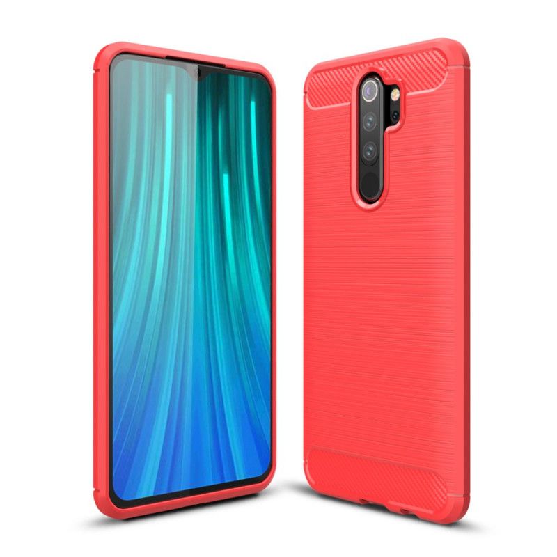 Futerały Xiaomi Redmi Note 8 Pro Czerwony Czarny Etui na Telefon Szczotkowane Włókno Węglowe