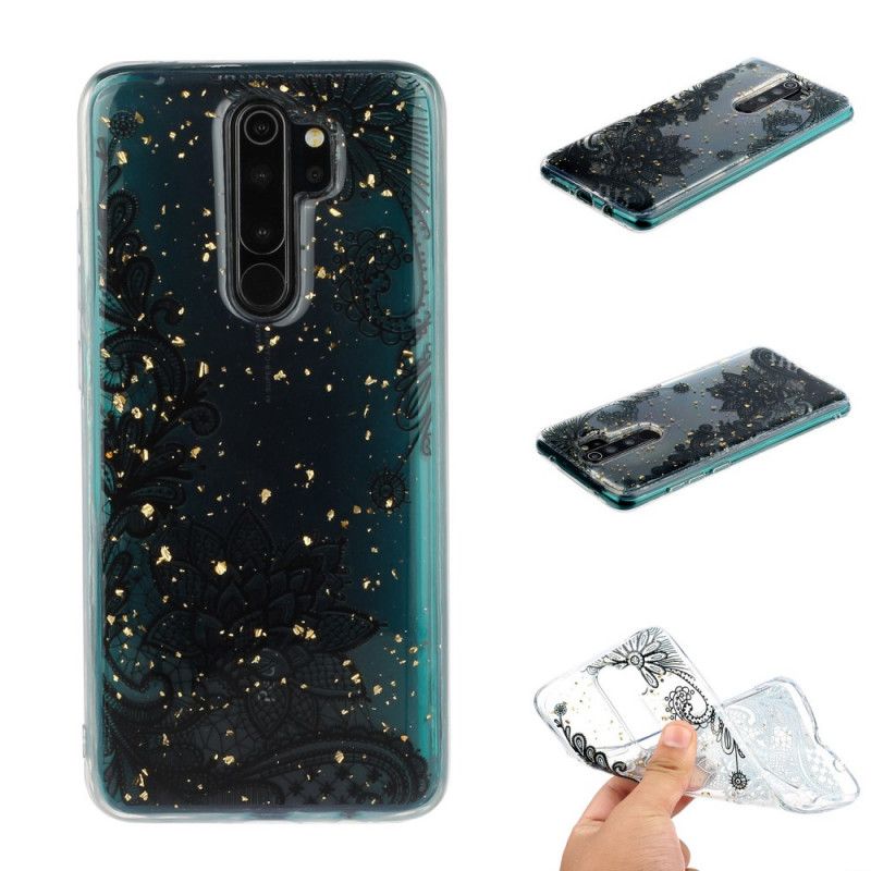 Futerały Xiaomi Redmi Note 8 Pro Etui na Telefon Kwiaty Z Koronki I Cekinów