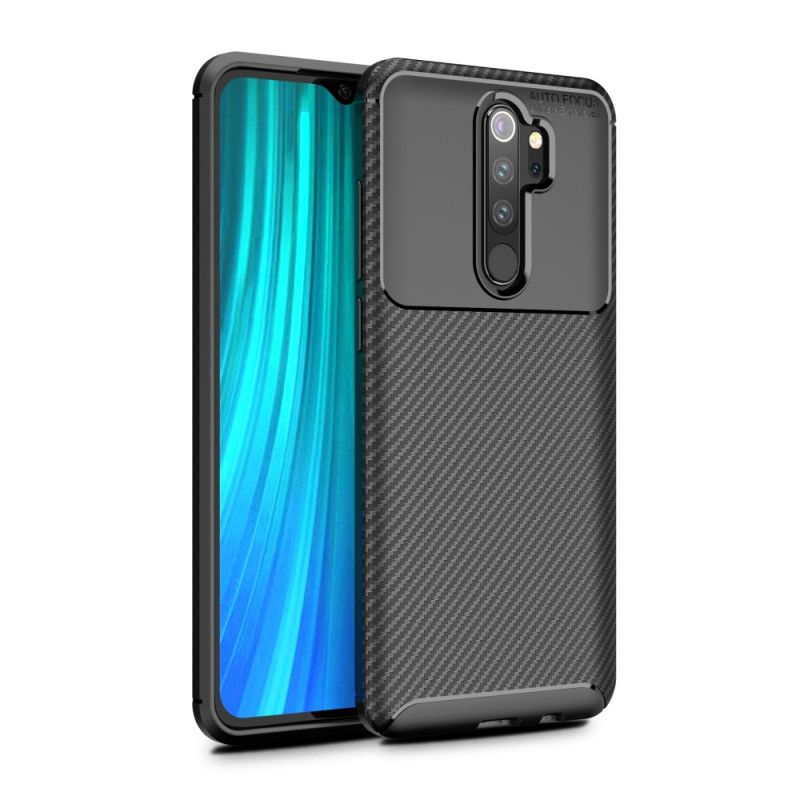 Futerały Xiaomi Redmi Note 8 Pro Granatowy Czarny Elastyczna Tekstura Włókna Węglowego