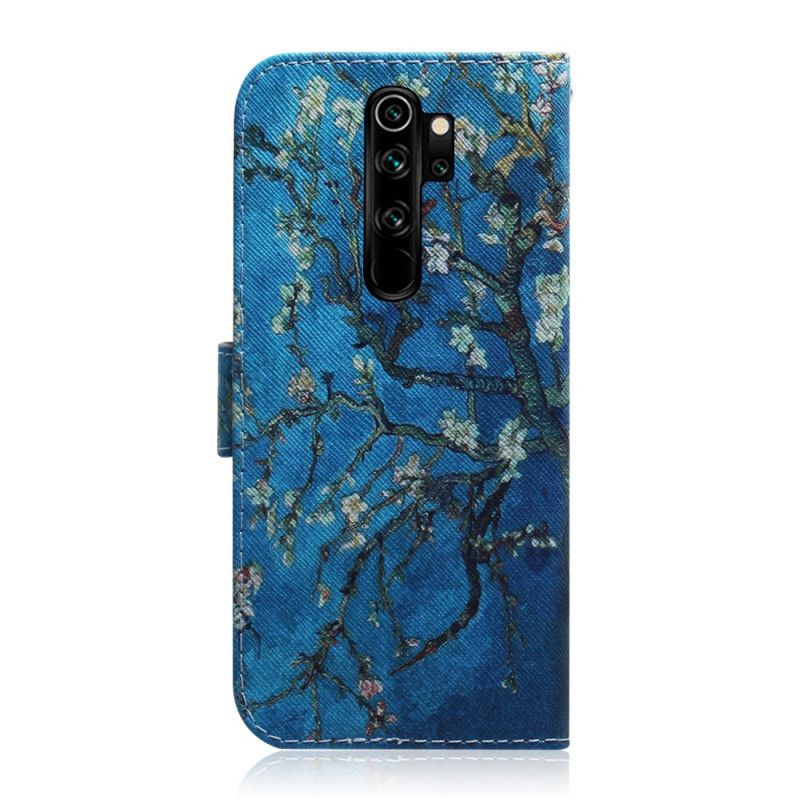 Skórzany Futerał Xiaomi Redmi Note 8 Pro Etui na Telefon Kwitnące Gałęzie