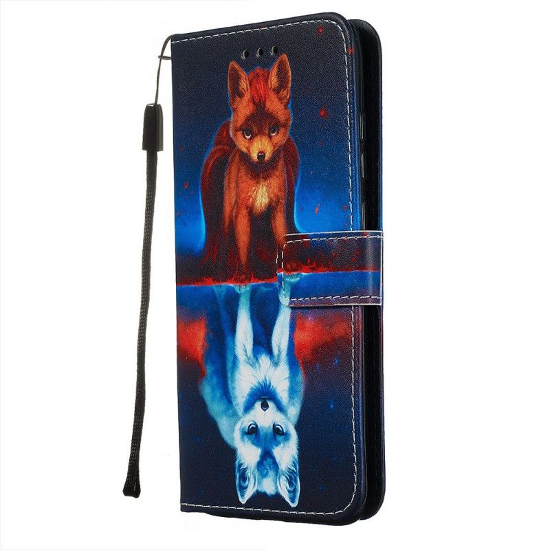 Skórzany Futerał Xiaomi Redmi Note 8 Pro Etui na Telefon Odbicie Psa Juliena W Stringach