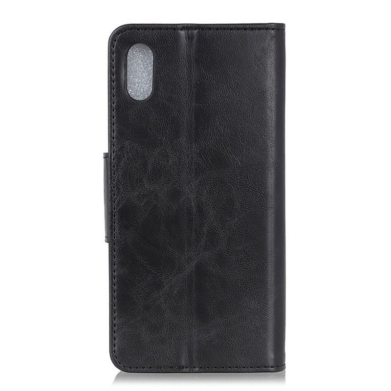 Etui Folio Xiaomi Redmi 9A Czerwony Czarny Dwustronne Zapięcie Z Dwoiny Skóry Etui Ochronne