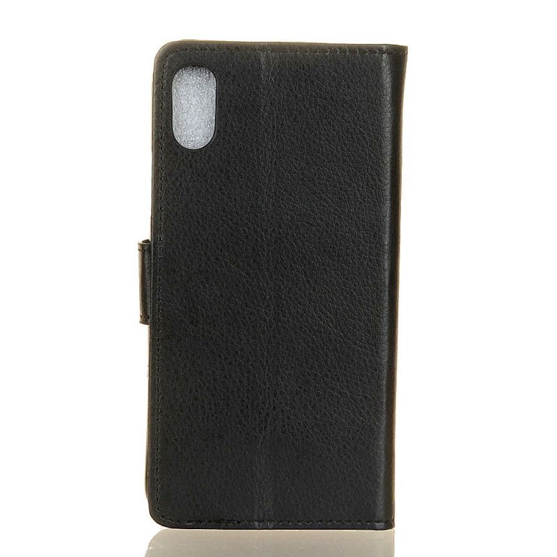 Etui Folio Xiaomi Redmi 9A Czerwony Czarny Efekt Skóry Lychee Premium Etui Ochronne