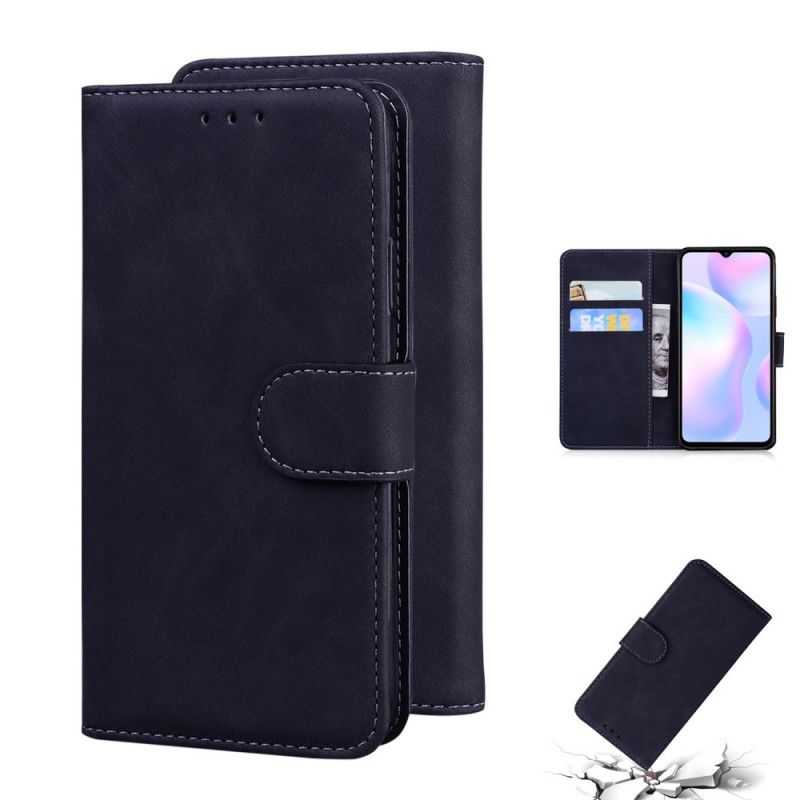 Etui Folio Xiaomi Redmi 9A Czerwony Czarny Imitacja Skóry W Nowych Kolorach Etui Ochronne