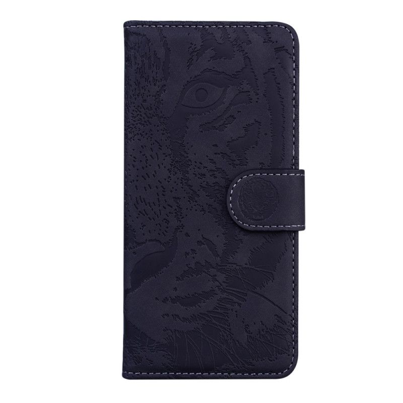 Etui Folio Xiaomi Redmi 9A Czerwony Czarny Odcisk Twarzy Tygrysa Etui Ochronne