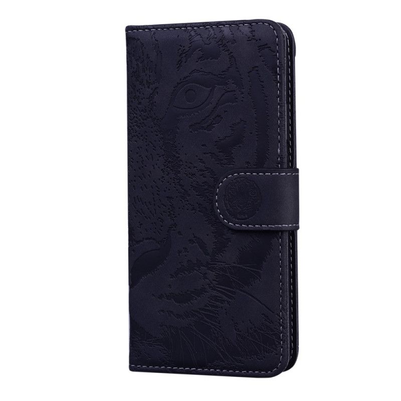 Etui Folio Xiaomi Redmi 9A Czerwony Czarny Odcisk Twarzy Tygrysa Etui Ochronne