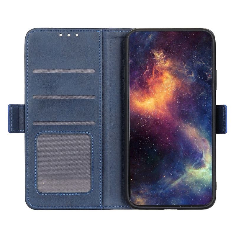 Etui Folio Xiaomi Redmi 9A Czerwony Czarny Podwójna Klapa Etui Ochronne