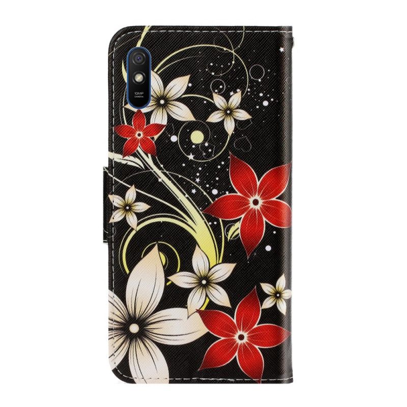 Etui Folio Xiaomi Redmi 9A Kolorowe Stringi W Kwiaty