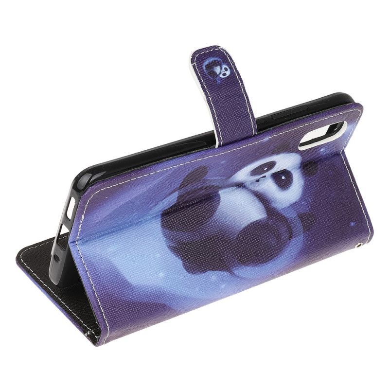 Etui Folio Xiaomi Redmi 9A Przestrzeń Panda Ze Stringami Etui Ochronne