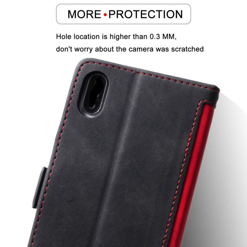 Etui Folio Xiaomi Redmi 9A Szary Czarny Dwukolorowa Imitacja Skóry Ze Wzmocnionymi Konturami Etui Ochronne