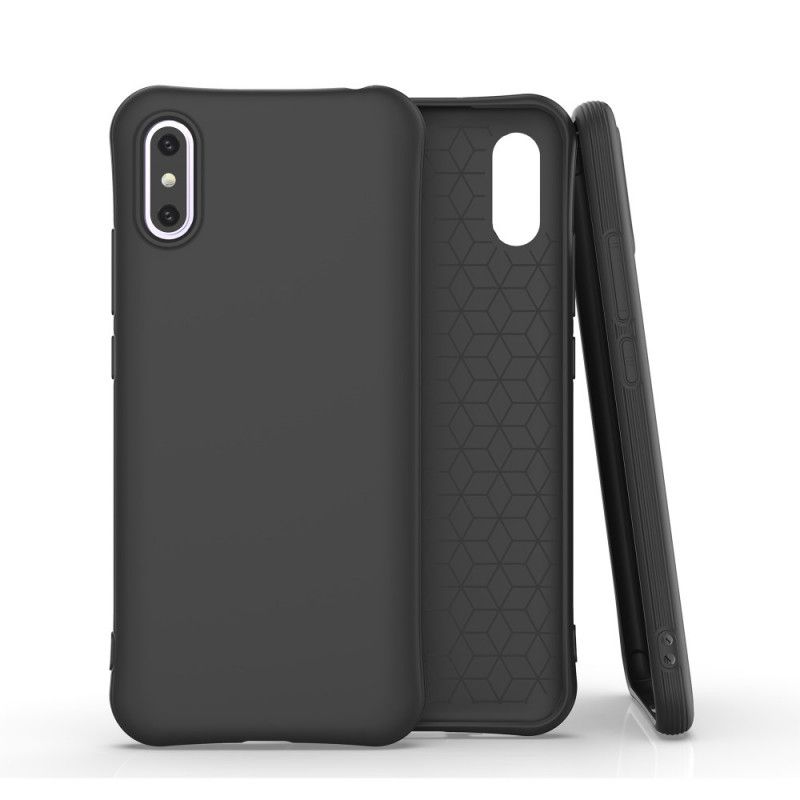 Etui Xiaomi Redmi 9A Czerwony Czarny Elastyczny Mat Silikonowy Etui Ochronne