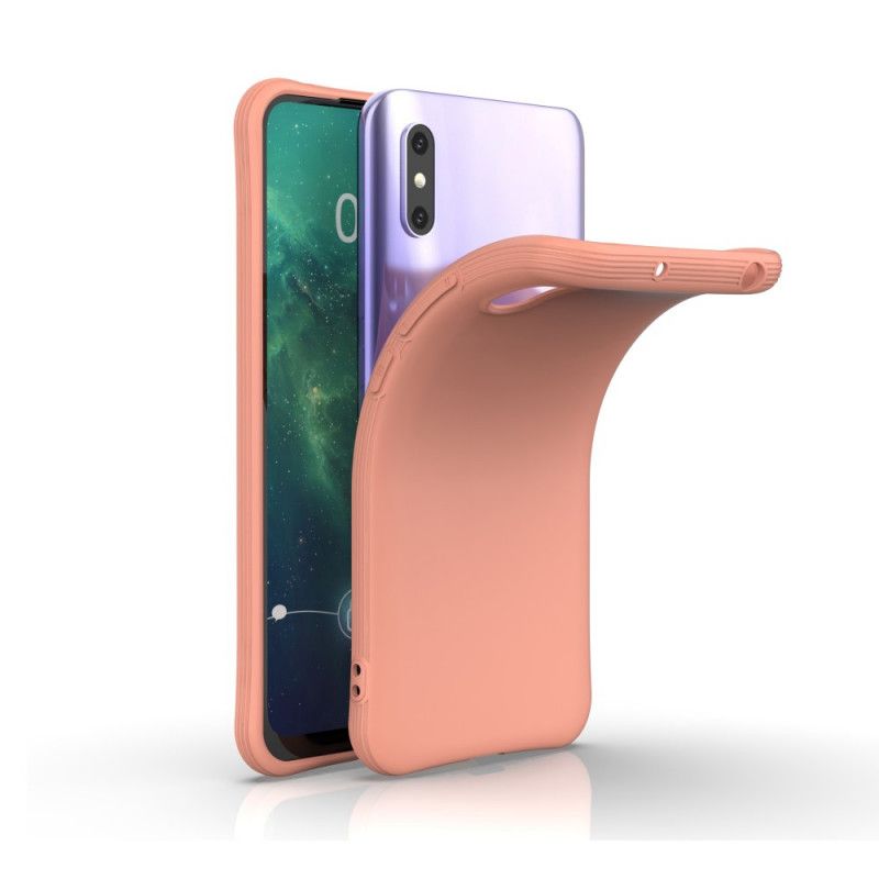 Etui Xiaomi Redmi 9A Czerwony Czarny Elastyczny Mat Silikonowy Etui Ochronne