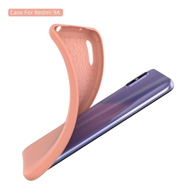 Etui Xiaomi Redmi 9A Czerwony Czarny Elastyczny Mat Silikonowy Etui Ochronne