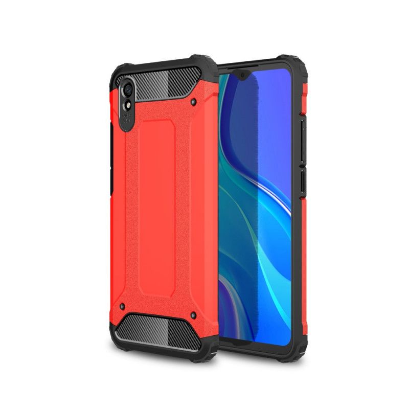 Etui Xiaomi Redmi 9A Czerwony Czarny Ocalały