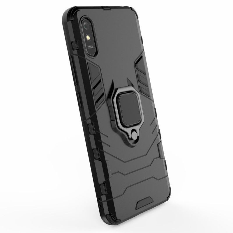 Etui Xiaomi Redmi 9A Czerwony Czarny Pierścień Oporowy