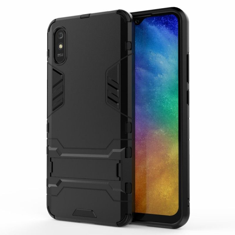 Etui Xiaomi Redmi 9A Czerwony Czarny Wyjątkowo Wytrzymały Język Etui Ochronne