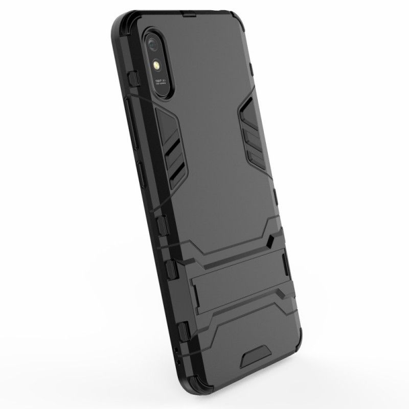 Etui Xiaomi Redmi 9A Czerwony Czarny Wyjątkowo Wytrzymały Język Etui Ochronne