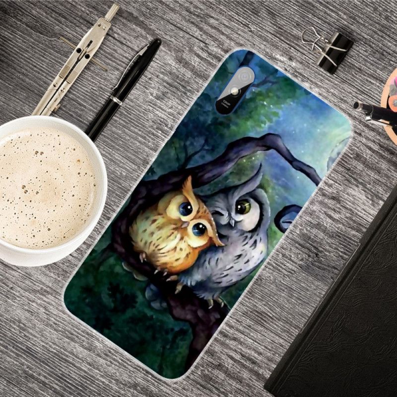 Etui Xiaomi Redmi 9A Malowanie Sowy Etui Ochronne