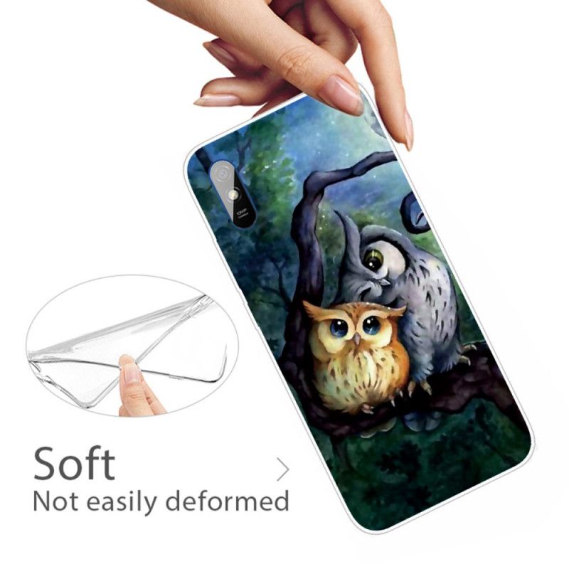 Etui Xiaomi Redmi 9A Malowanie Sowy Etui Ochronne