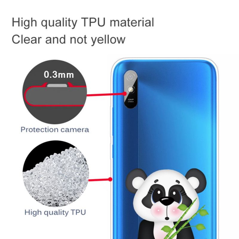 Etui Xiaomi Redmi 9A Przezroczysta Smutna Panda Etui Ochronne