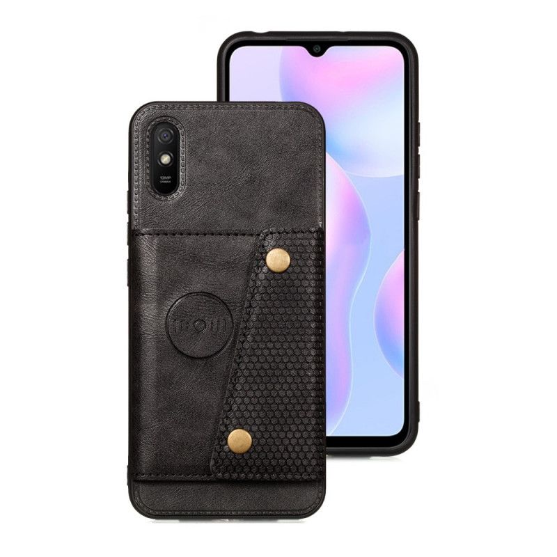 Etui Xiaomi Redmi 9A Szary Czarny Portfel Zatrzaskowy