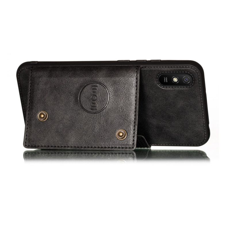 Etui Xiaomi Redmi 9A Szary Czarny Portfel Zatrzaskowy